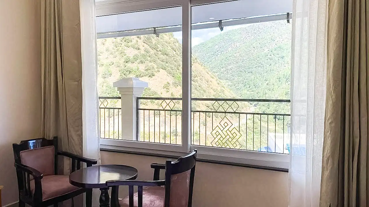 Scenic mountain view from room at Merakpa Resort Dirang - Best Resort in Dirang Arunachal Pradesh